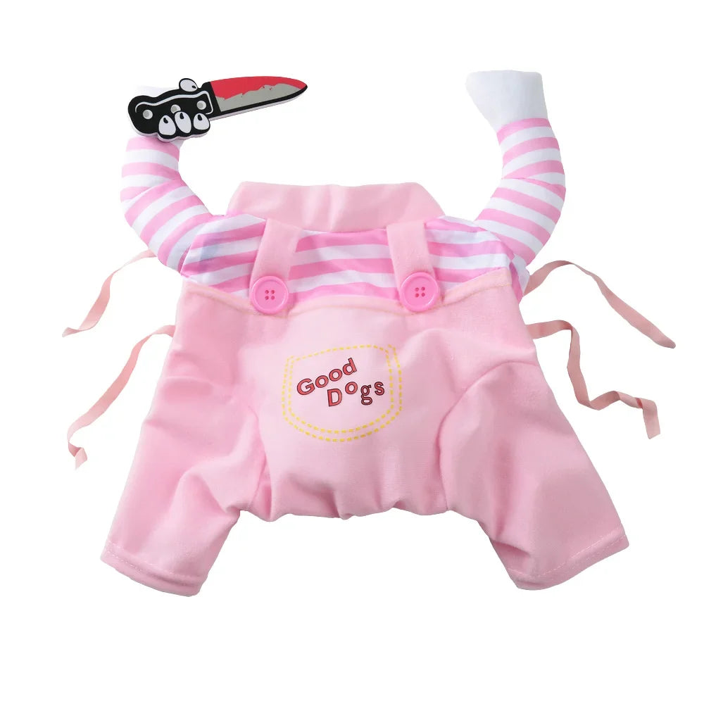 Dog Clothes For Small Medium Dogs Cats Christmas Funny Puppy Dressed Up Cosplay Costumes Chihuahua Yorkshire Pug Pet Clothing Pink (Without Hair)