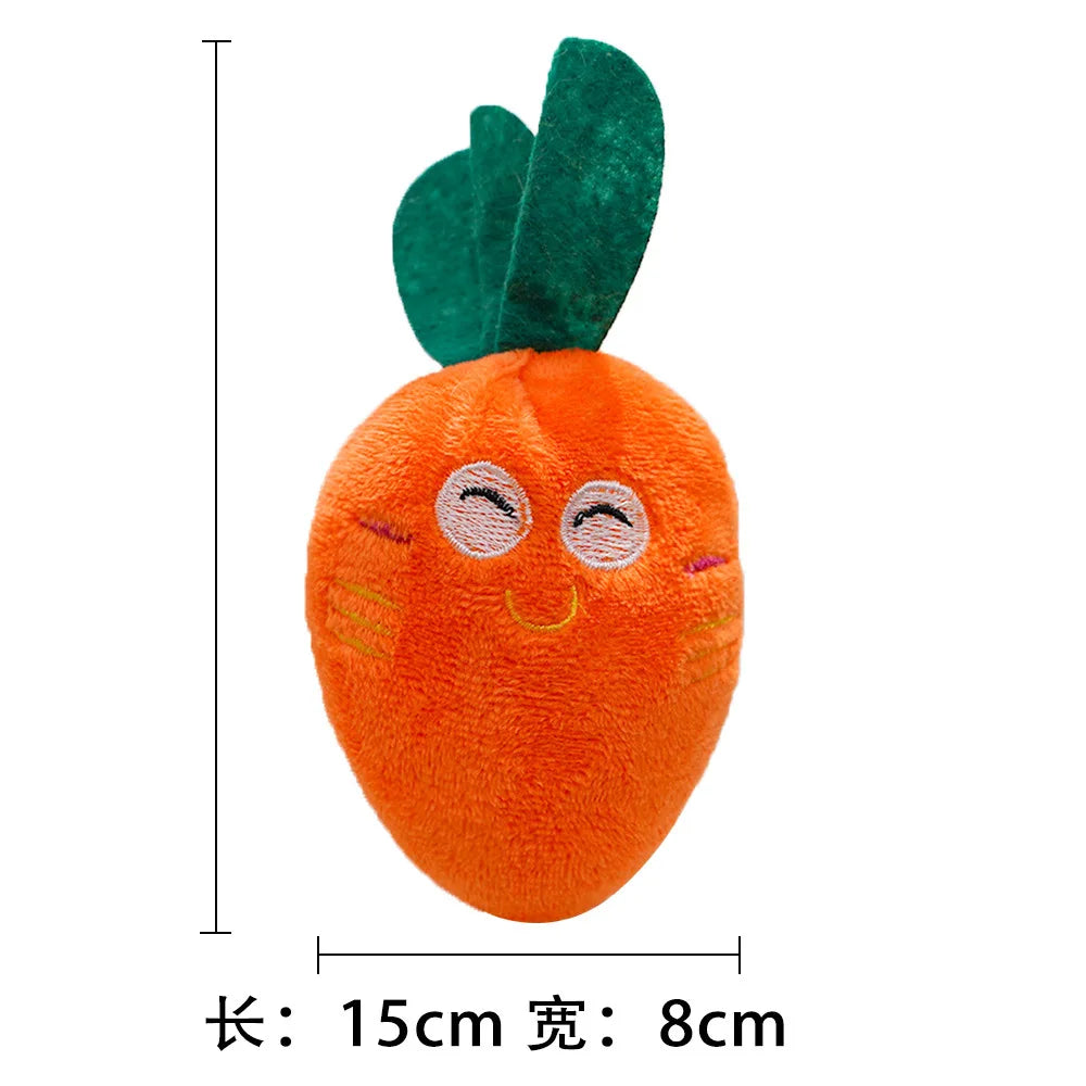 Fleece Dog Chew Toy - Soft Puppy Teething & Tug Toy for Small Dogs Carrot