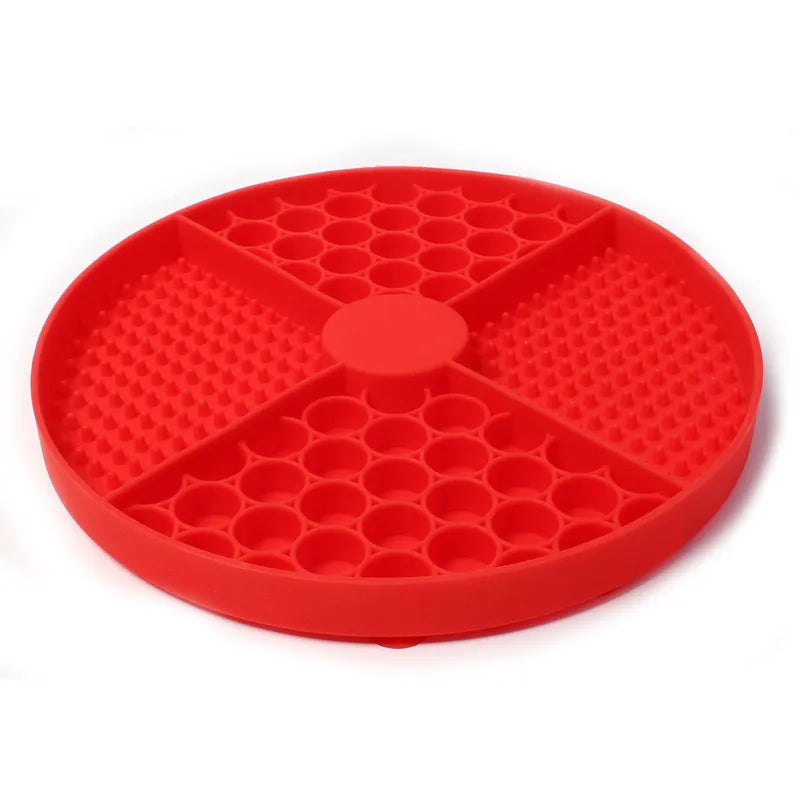Pet Supplies Silicone Licking Mat Cat Slow Feeder With Suction Cup Slow Feeding Pad Dog Licking Pad Anxiety-relieving Utensils Red