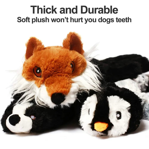 45cm (17.7in) Lifelike Plush Squeaky Dog Toy — No Stuffing Durable Crinkle Chew Toy with Built-In Squeakers