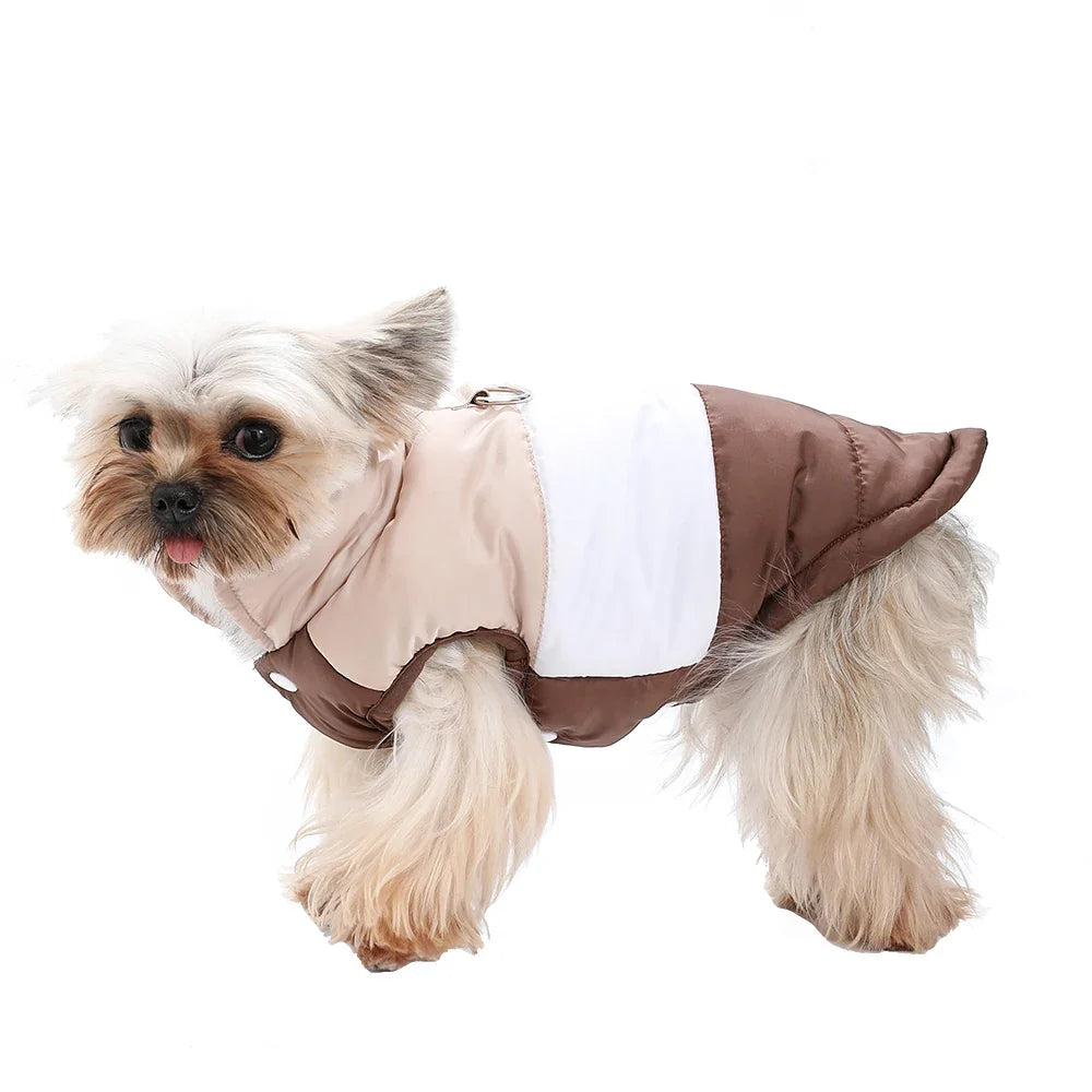 Dog Clothes For Autumn Winter Warm Pets Jacket With D-ring Outdoor Waterproof Puppy Vest Coat For Small Medium Dogs Yorkshire