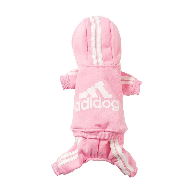 Adidog Clothes Dog Jumpsuit Warm Puppy Pet Clothes For Dog Hoodies Sweatshirt Yorkie French Bulldog Clothing For Dog Coat Jacket Pink