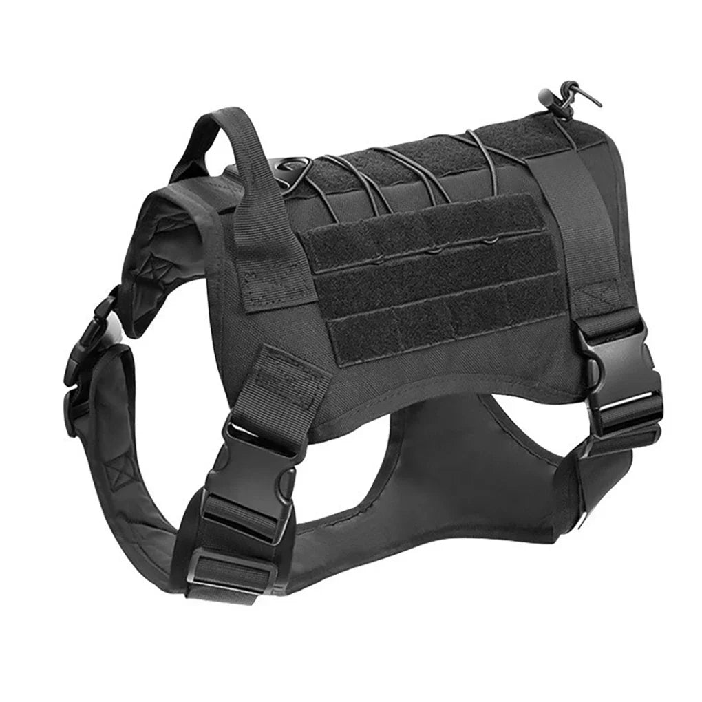 Tactical Dog Collar Adjustable Dog Harness for Medium & Large Breeds Vest Pet with Anti-Pull Design Portable Pet Harness for Dog black China Mainland