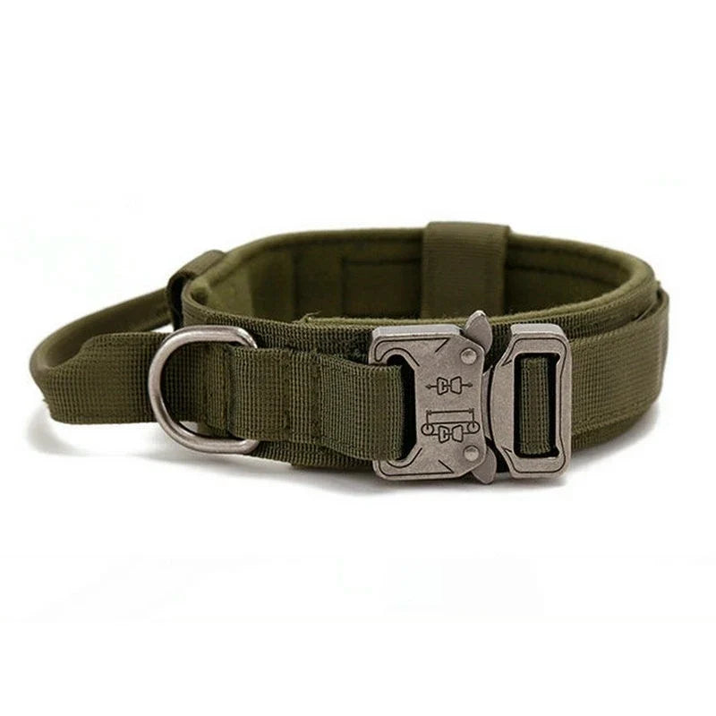 Tactical Dog Collar Adjustable Nylon Dog Supplies With Heavy Duty Metal Buckle Durable Training Collar For Medium And Large Dogs