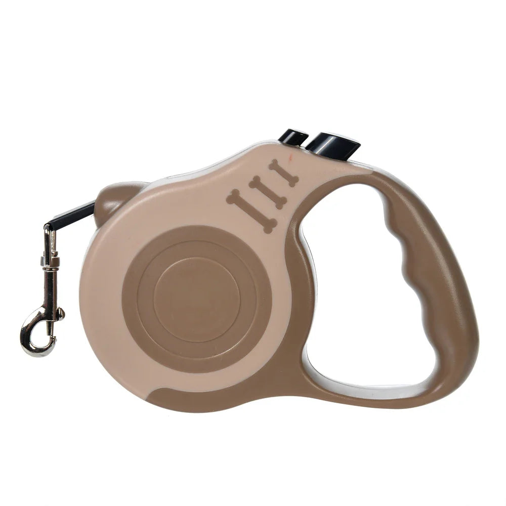 Retractable Dog Leash 3m/5m (9.8ft/16.4ft) Nylon Rope with Quick-Release ABS Case and Paw Print Keychain Kaqi