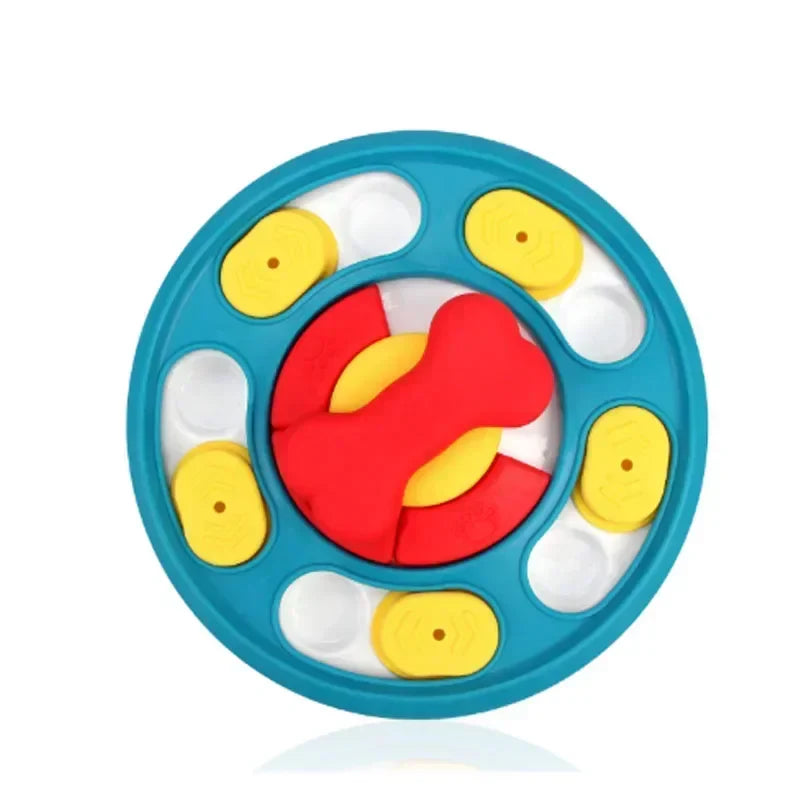 Interactive Dog Puzzle Slow Feeder Bowl - Anti-Slip Food Dispenser to Slow Eating & Boost Puppy IQ for Dogs & Cats B-Blue