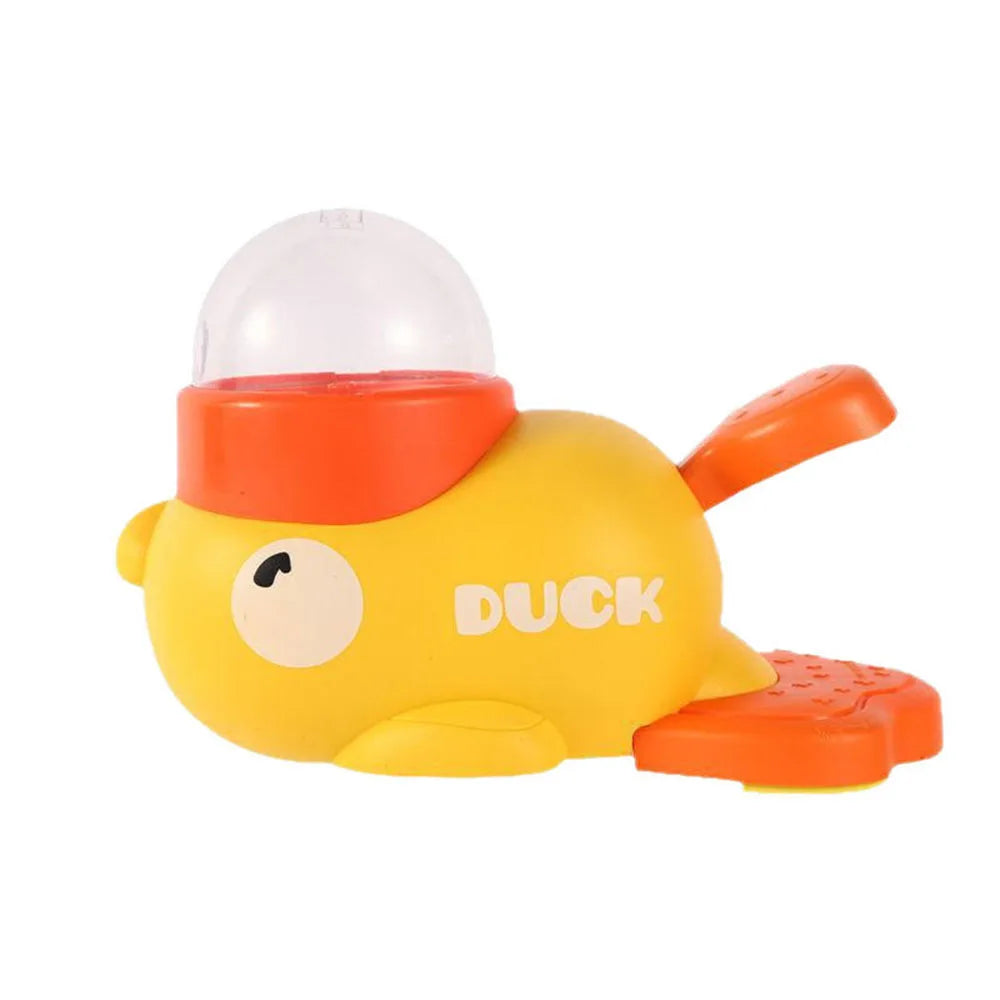 Pet Cat Dog Automatic Intelligent Interactive Food Dispenser with Little Yellow Duck Design Anti-slip Bottom Pet Feeder Yellow
