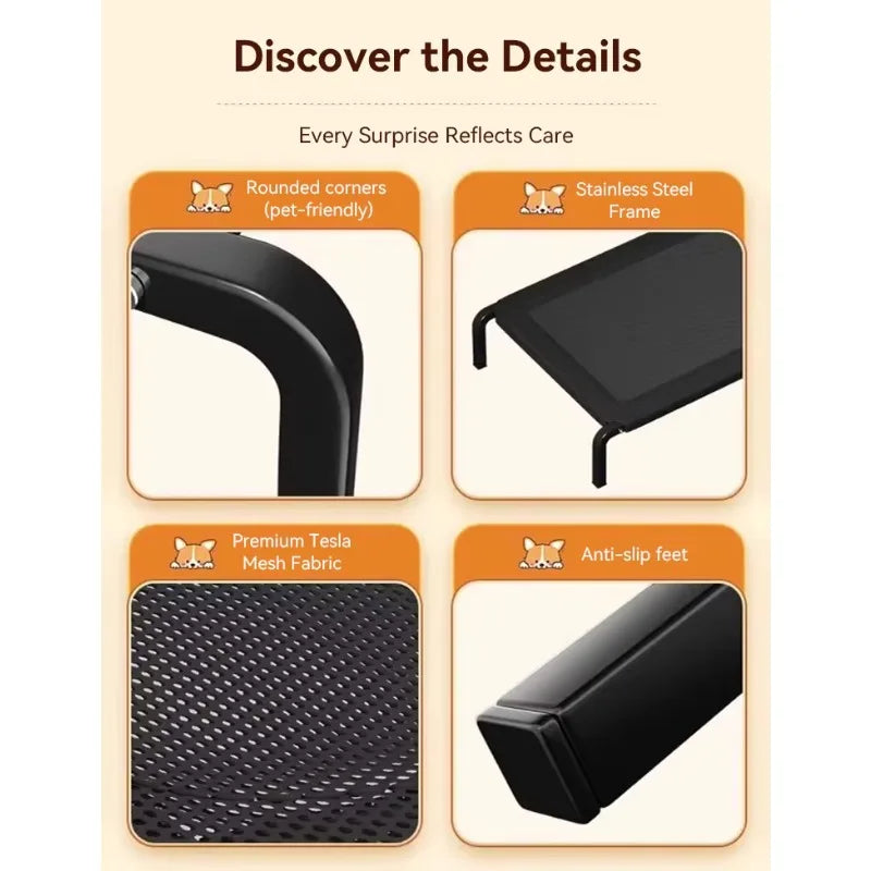 For Outdoor Home Use Elevated Big Dog Bed Summer Dog Nest Convenient Carry Moisture Proof Non-Slip Large Cat Bed Durable