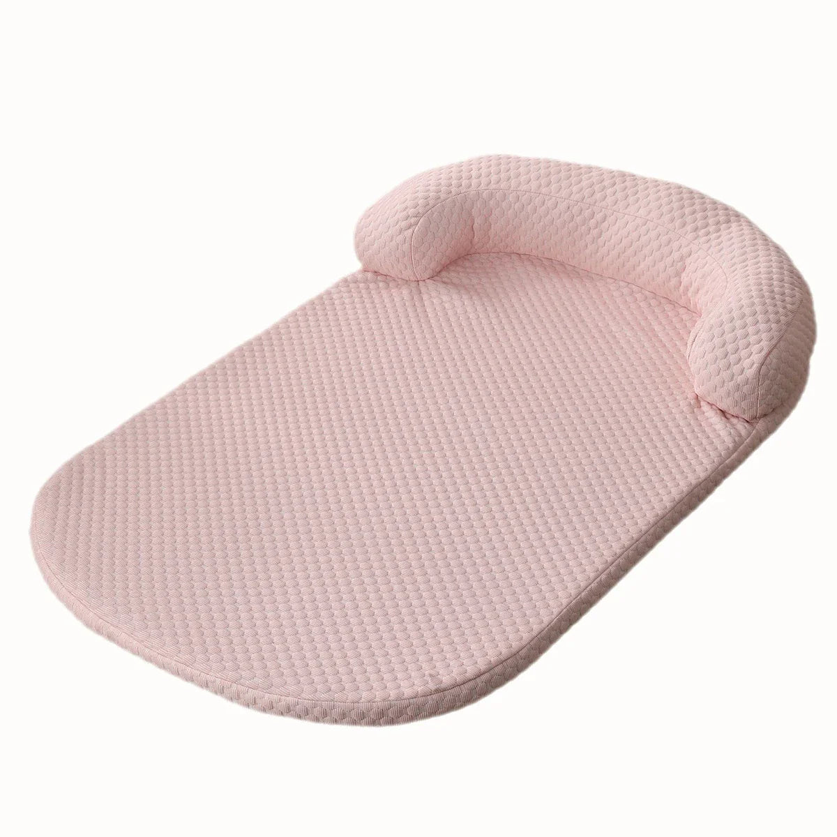 Cooling Ice Silk Pet Bed with Pillow - Breathable Anti-Slip Dog & Cat Cushion, Machine Washable (XS-L) Pink