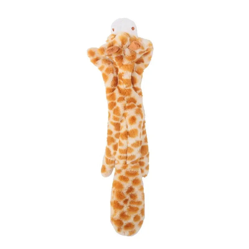 No-Stuffing Squeaky Dog Toy - Durable Simulated Animal Plush with Crinkle and Chew-Resistant Design giraffe