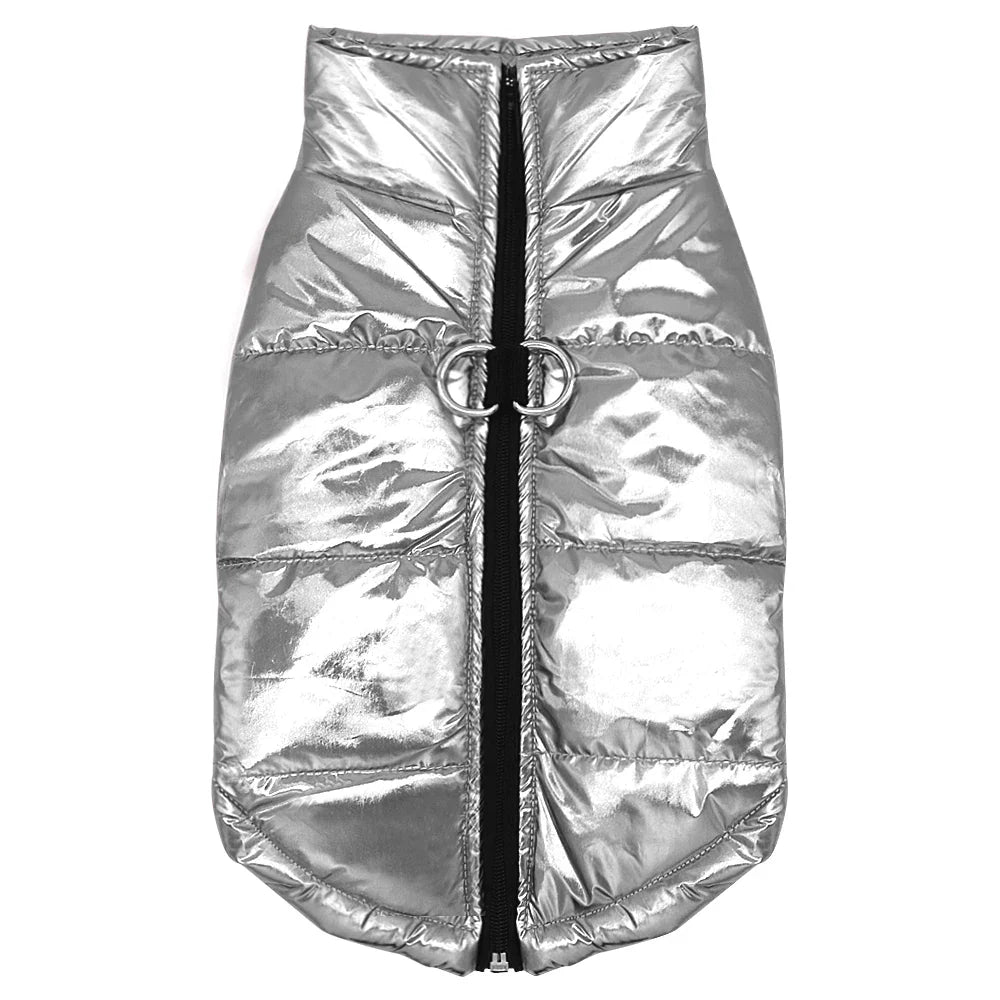 Clothes For Small Dogs Waterproof Dog Clothes Puppy Pet Jacket Winter Warm Vest Dog Coat Clothing For Chihuahua French Bulldog Silver