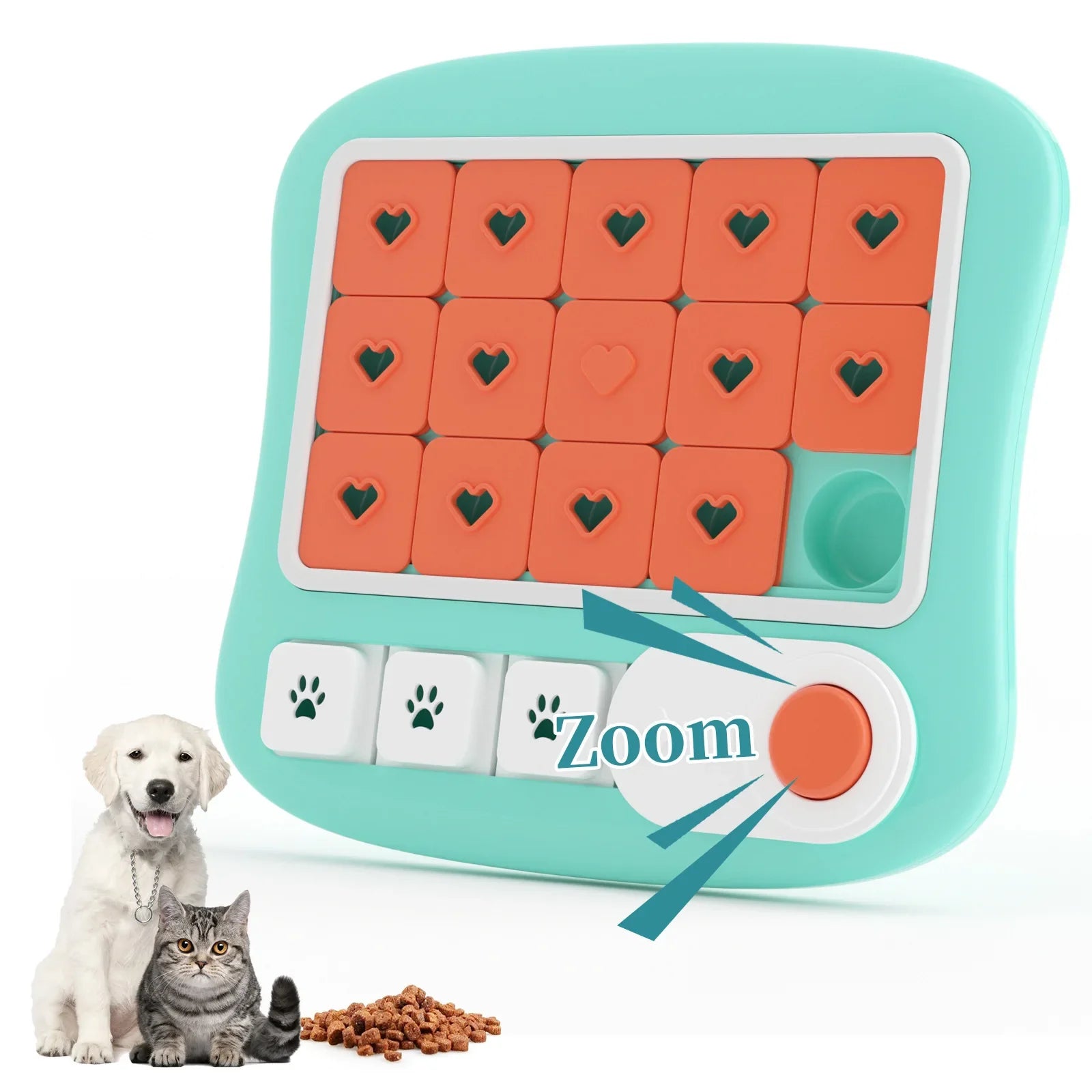 Interactive Dog Squeak Puzzle Toy with Treat Dispenser – Memory Training Slow Feeder, Dishwasher-Safe Plastic ML3 Orange