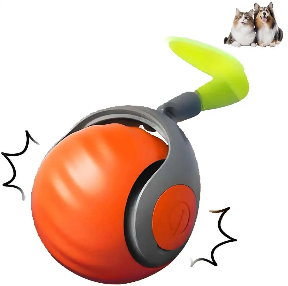 Speedy Tail 2.0 Smart Interactive Cat Toy Automatic Moving Balls for Cats And Dogs Touch Motion Rolling Toy Ball for Pet Gift Style1 Orange