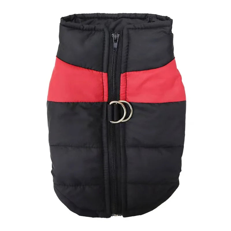 Waterproof Padded Dog Coat – Warm Winter Vest Jacket with Zipper for Small, Medium & Large Dogs red