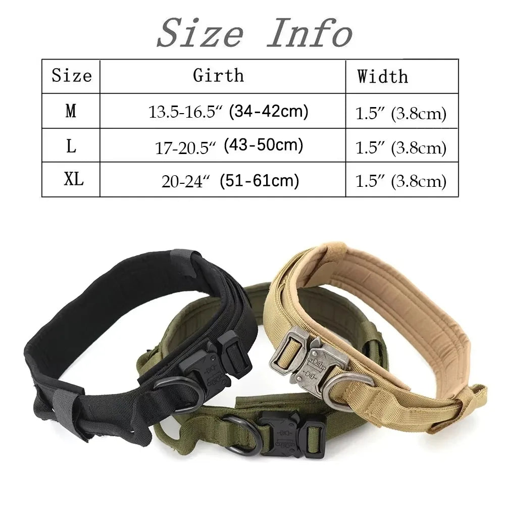 Tactical Dog Collar Adjustable Nylon Dog Supplies With Heavy Duty Metal Buckle Durable Training Collar For Medium And Large Dogs