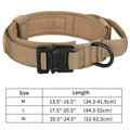 Tactical Dog Collar Adjustable Military Nylon Dog Collar with Control Handle Heavy Duty Metal Buckle for Medium Large Dogs brown