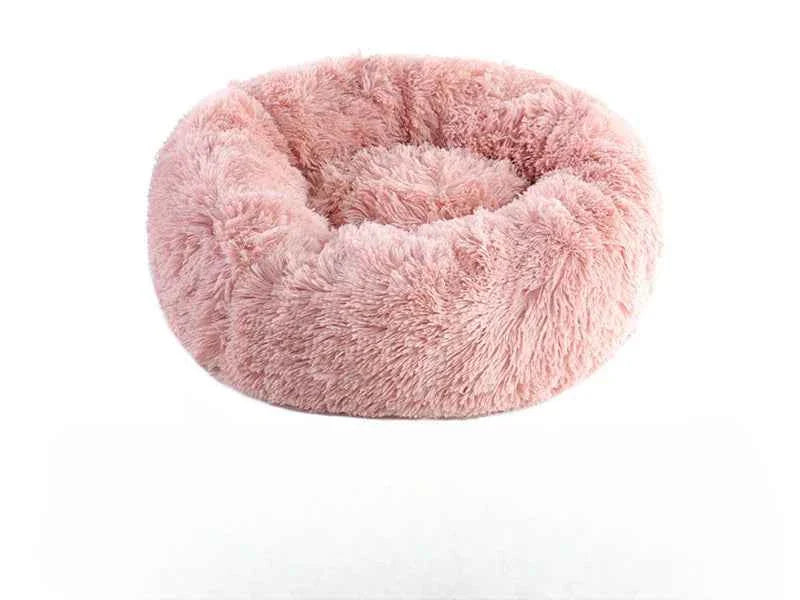 Calming Round Plush Pet Bed — Anxiety Relief for Dogs & Cats pink 40cm