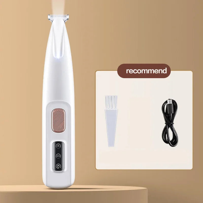 Dog Paw Trimmer with LED Light & Display — Cordless Waterproof Pet Hair Trimmer, 18mm Stainless Steel Blade recommend CN