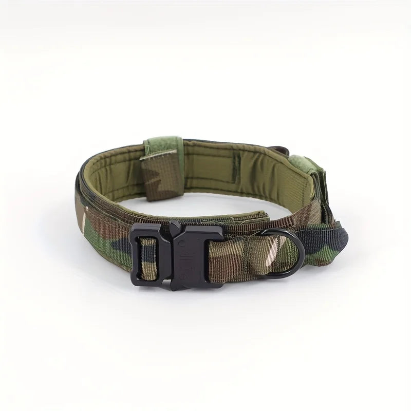 Tactical Dog Collar Military Nylon Heavy Duty K9 Collar Quick Release Buckle Adjustable Training Collar For Large Dogs camuflaje