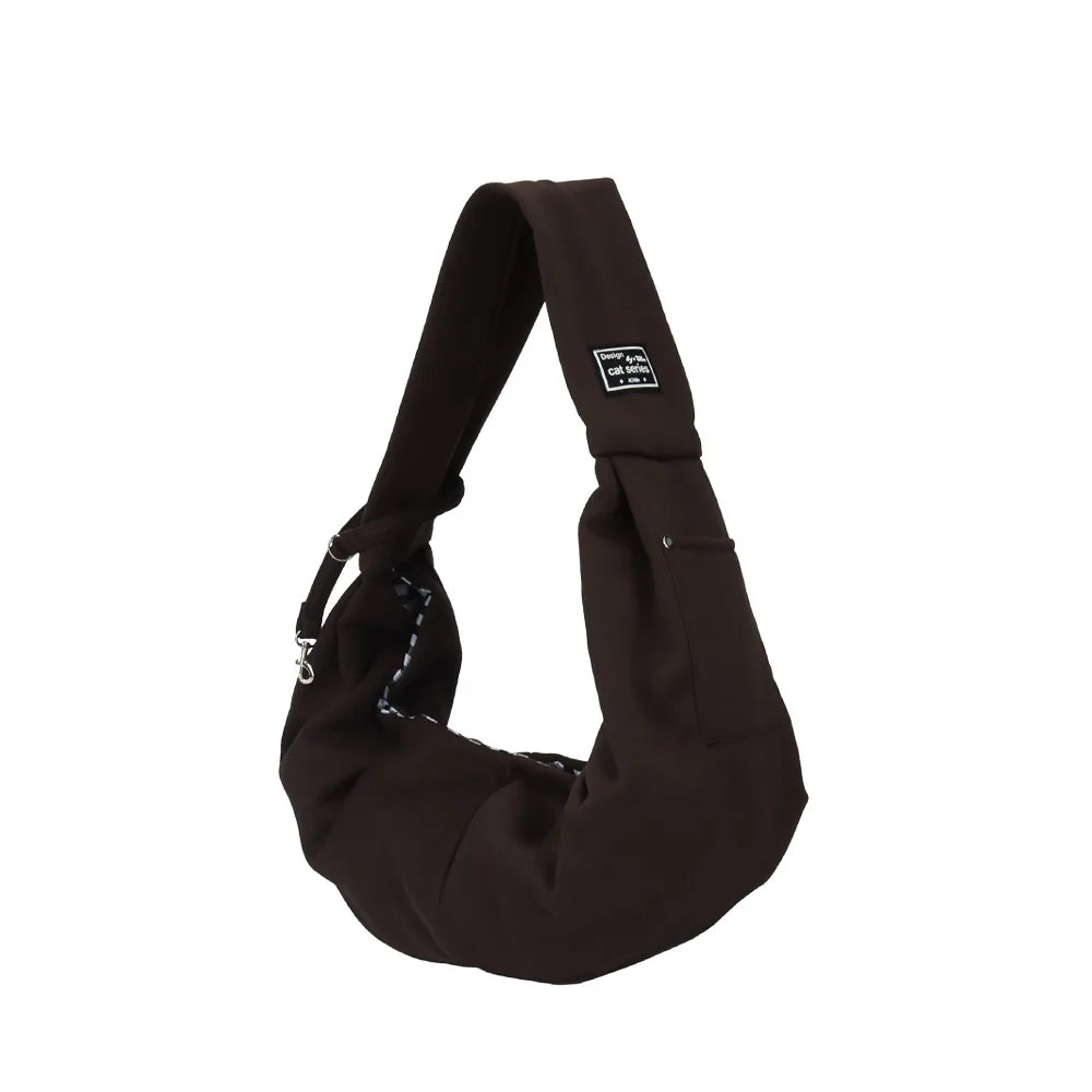 Portable Pet Shoulder Carrier with Phone Pocket – Travel Handbag for Small Dogs & Cats Brown