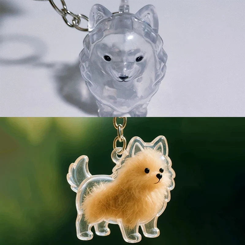 Clear Puppy Hair Memorial Keepsake Capsule | Pet Fur Container DIY Pendant Keychain A21