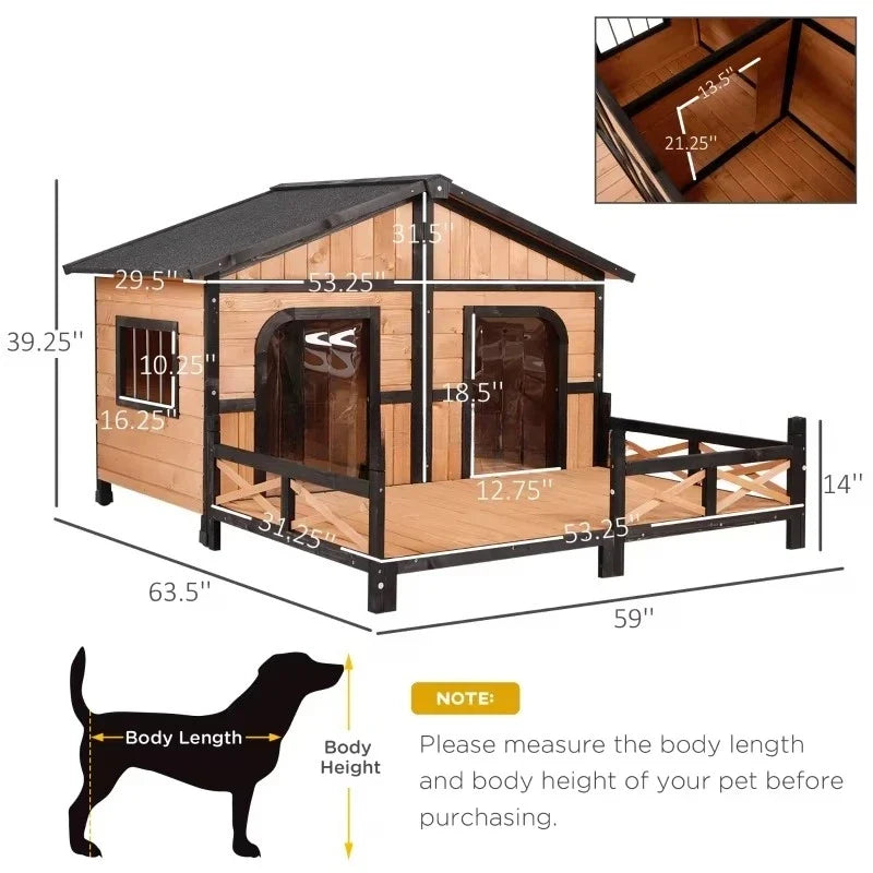 Outdoor Cute Animal Pet Dogs Kennel Crate Houses Large Wooden Dog Cage House