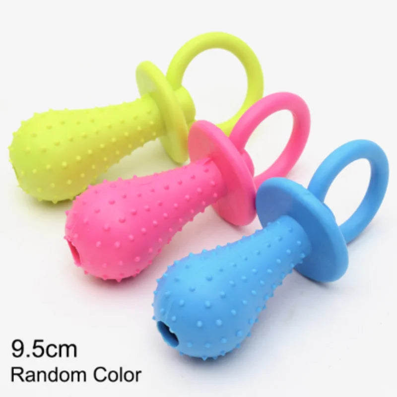 Durable Rubber Bone Chew Toy for Small Dogs - Bite-Resistant Teeth-Cleaning Training Toy 1PC Random Color O