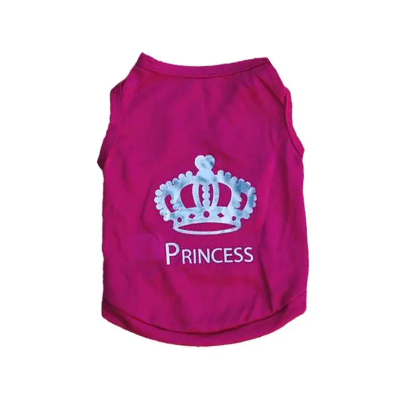Security Clothing for Dogs Summer Pet T-shirt Costume Rose Crown