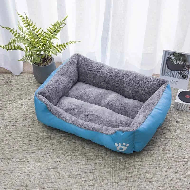 Color Square Winter Warm Pet Bed – Dog & Cat House Blue
