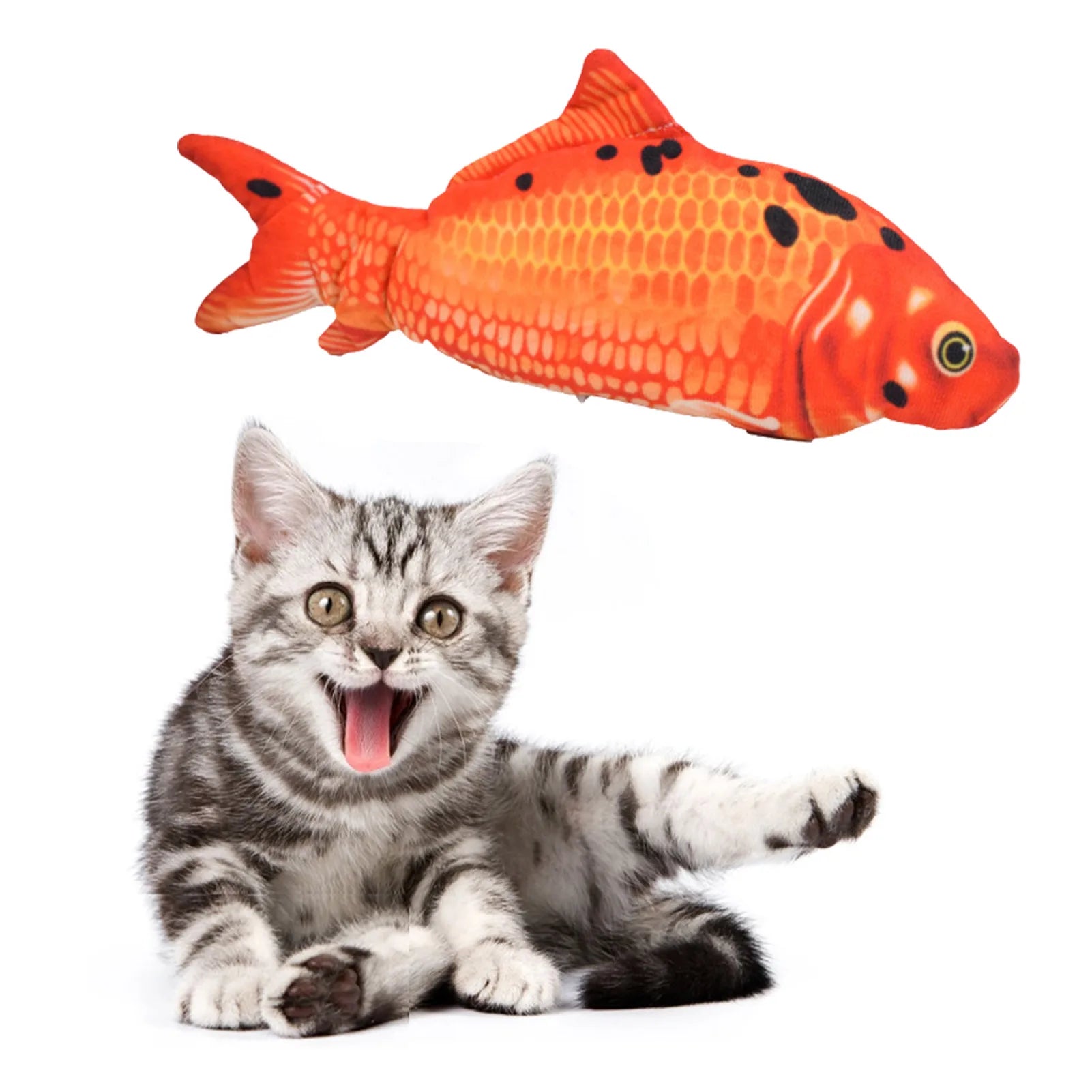 USB Rechargeable Floppy Fish Cat Toy - Interactive Electronic Plush Fish for Cats & Dogs 6