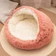2-in-1 Plush Round Pet Bed 50 cm (19.7 in) with Removable Cover - Cozy Cat & Small Dog Sleeping Nest Pink