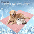 Summer New Thick Pet Cooling Pad with Cute Bear Pattern Washable Ice-Like Smooth Pet Mattress Outdoor Indoor Use For Dog And Cat Pink