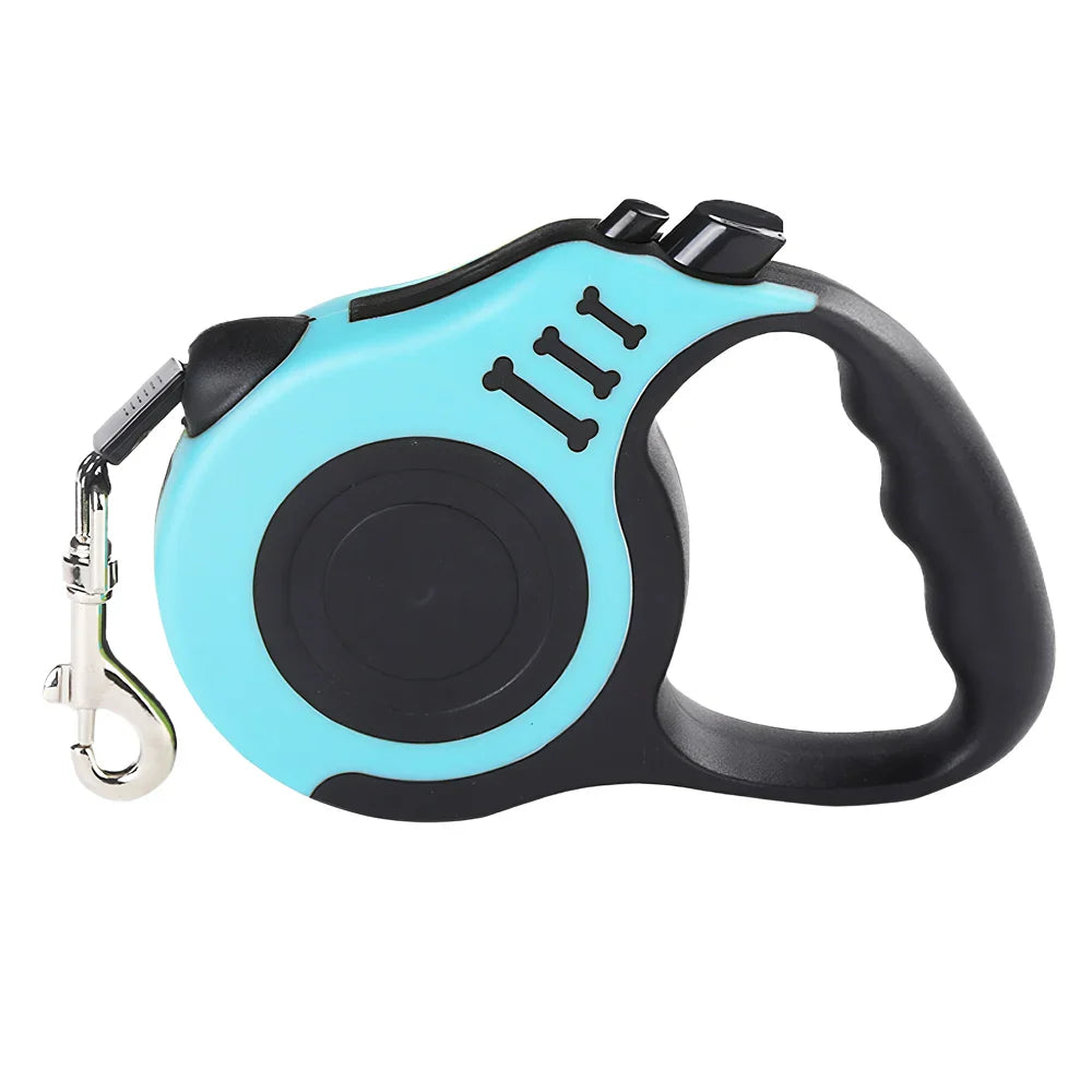 Retractable Dog Leash 3m (10ft) / 5m (16ft) Nylon Quick-Release Leash for Small to Large Dogs — Walking, Hiking & Travel Turquoise China Mainland