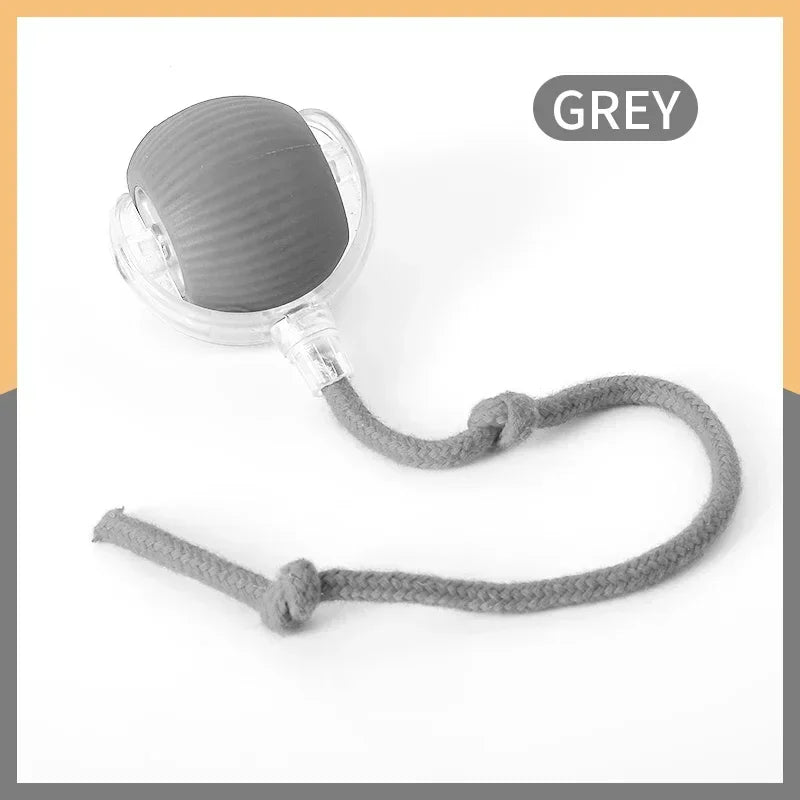 Interactive Cat Ball | Automatic Rolling Toy with Motion Sensors Rope-Gray A