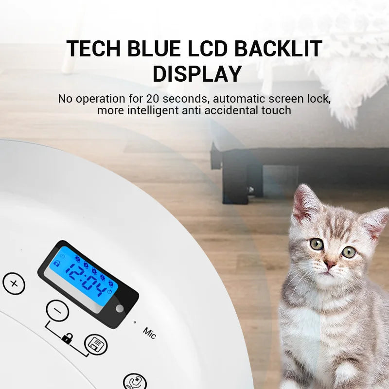 Pet adjustment Intelligent Led electric food dispenser Dog feeder 6 meals Cat automatic timing pet feeder
