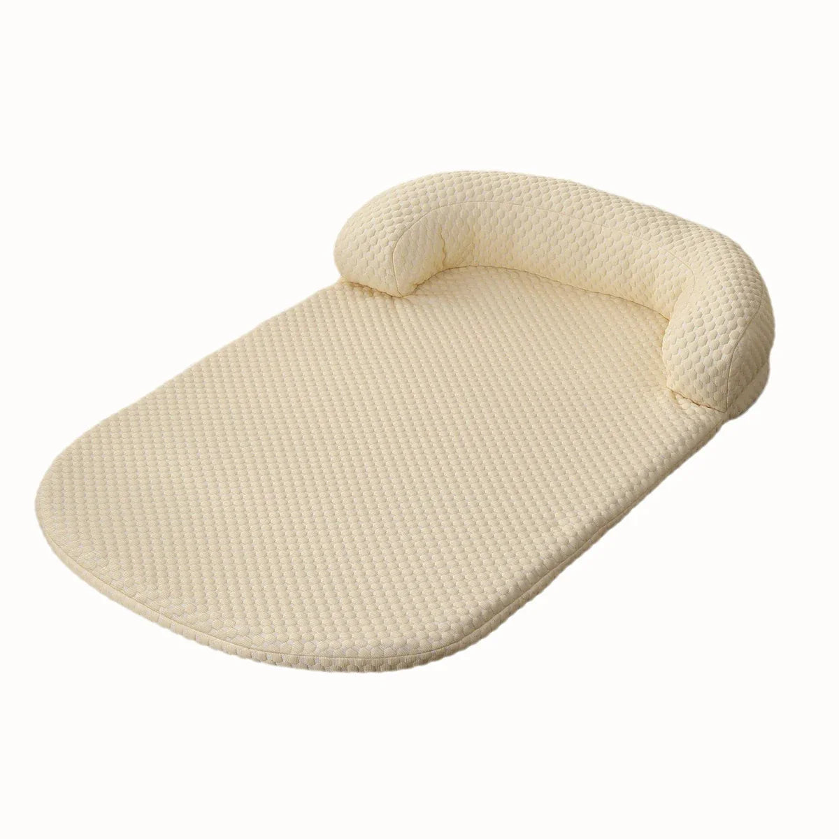Cooling Ice Silk Pet Bed with Pillow - Breathable Anti-Slip Dog & Cat Cushion, Machine Washable (XS-L) Yellow