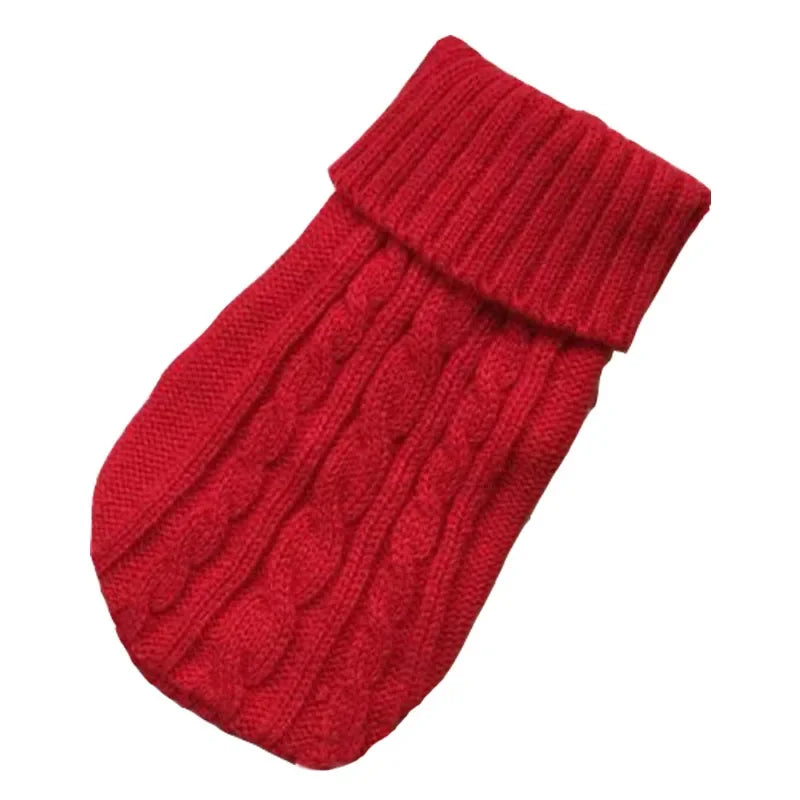 Knitted Winter Dog Sweater for Small & Medium Dogs, Chihuahua & Yorkie Puppy Pullover Red