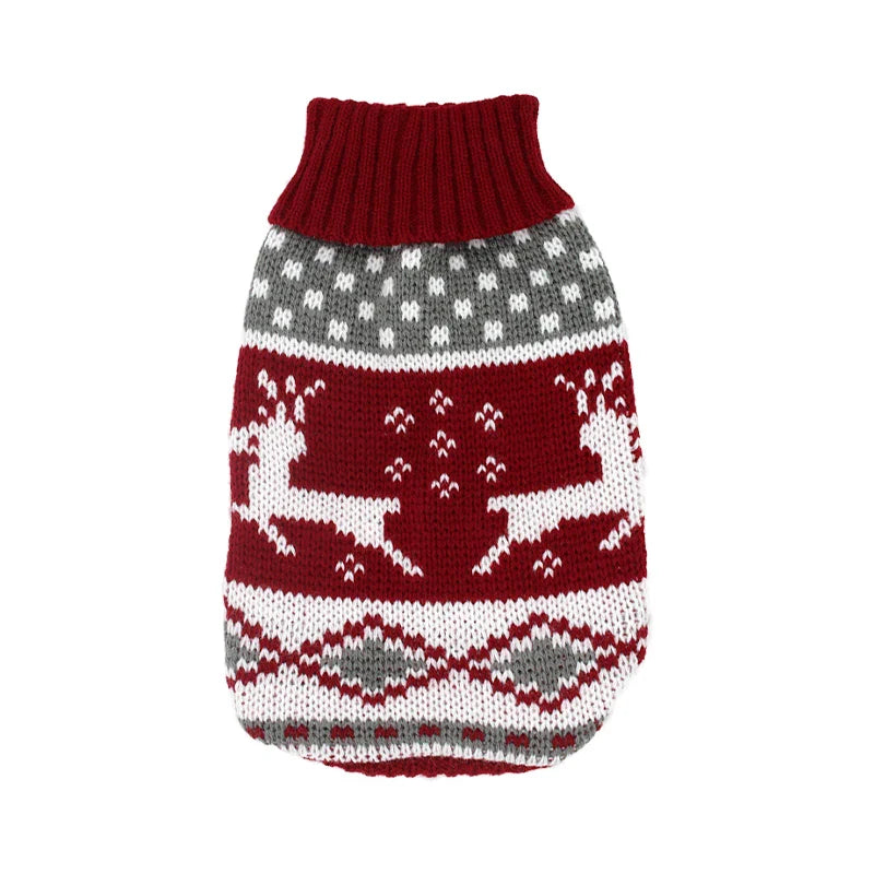 Warm Knitted Pet Sweater – Winter Dog & Cat Coat for Small & Medium Dogs (Chihuahua, Yorkie, French Bulldog) F