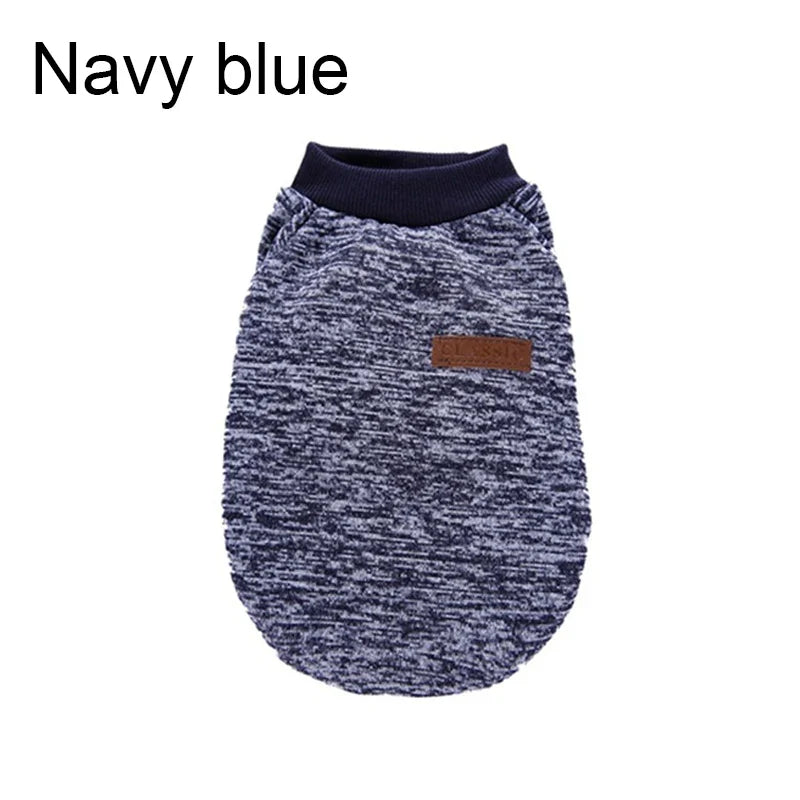 Warm Winter Dog Jacket Hoodie for Small Dogs and Cats - Chihuahua Pug Schnauzer Sweatshirt Pet Coat Navy blue