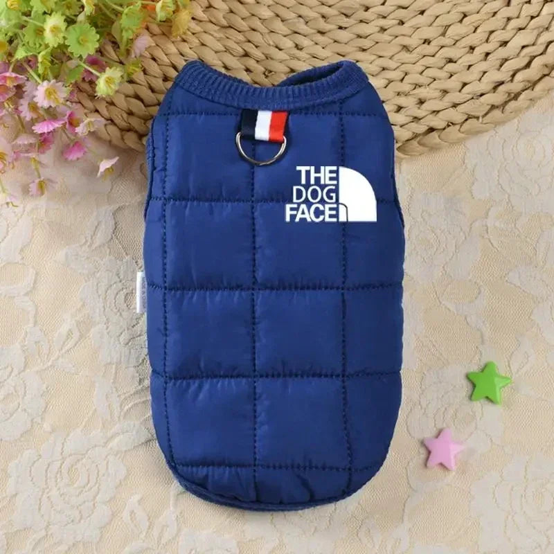 Reversible Winter Dog Coat - Warm Cotton-Down Vest for Small & Medium Dogs, Chihuahua French Bulldog Yorkie blue