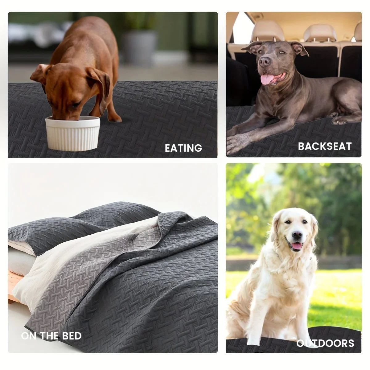 Brick Pattern Anti-Hair Pet Mat,Reversible Waterproof Dog Cushion,Washable Non-Slip Sofa Cover,Soft PU Foam Bed for Cats Dogs