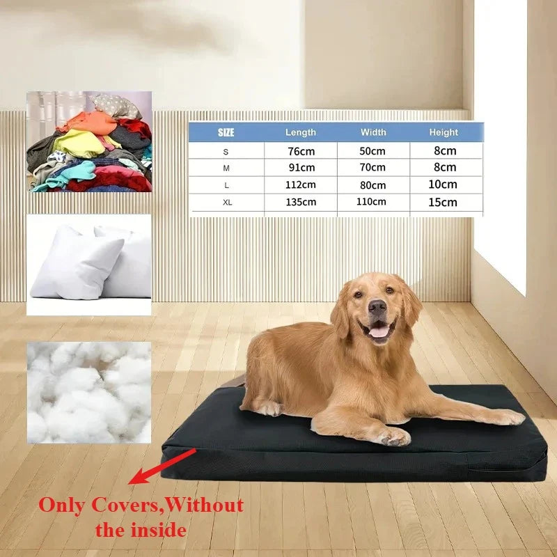 Washable Dog Crate Pad Cover Oxford Cloth Waterproof Dog Bed Cover for Puppy Kitten Replacement Pet Supplies (Only Covers) Black