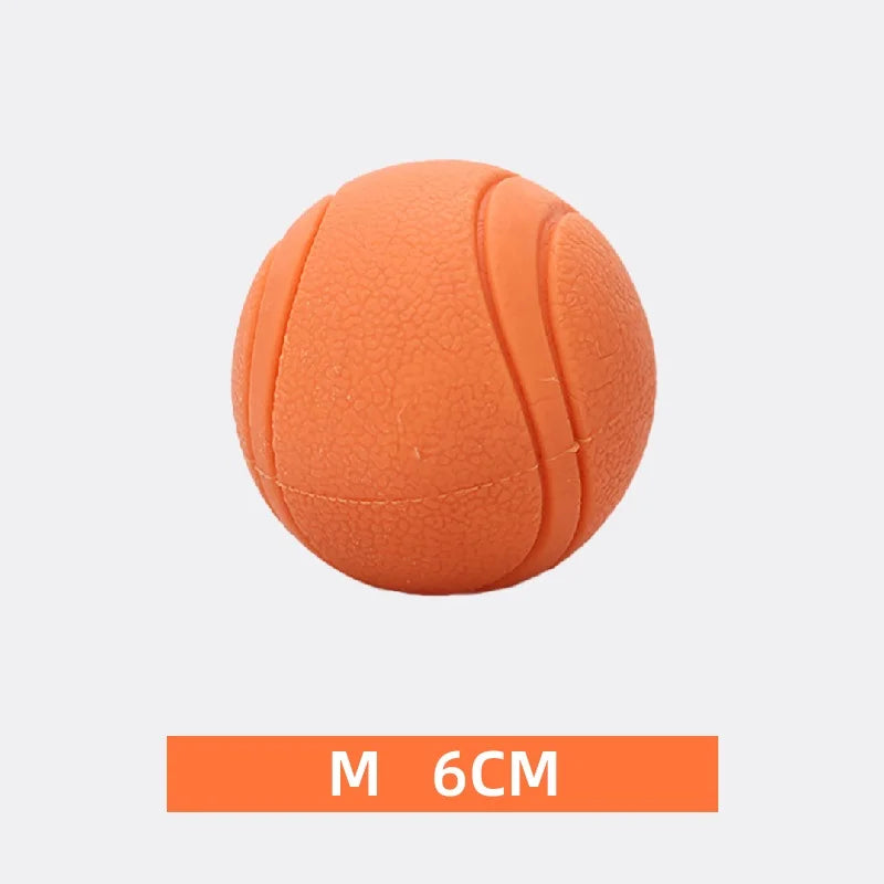 Bite-Resistant Rubber Dog Ball Toy – Chew-Proof Fetch Toy for Dogs & Puppies, Sizes S–XL (5–9 cm | 2–3.5 in) – Red orange M