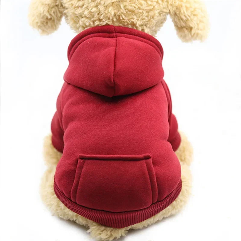 Pet Dog Clothes For Small Dogs Clothing Warm Clothing for Dogs Coat Puppy Outfit Pet Clothes for Large Dog Hoodies Chihuahua Red
