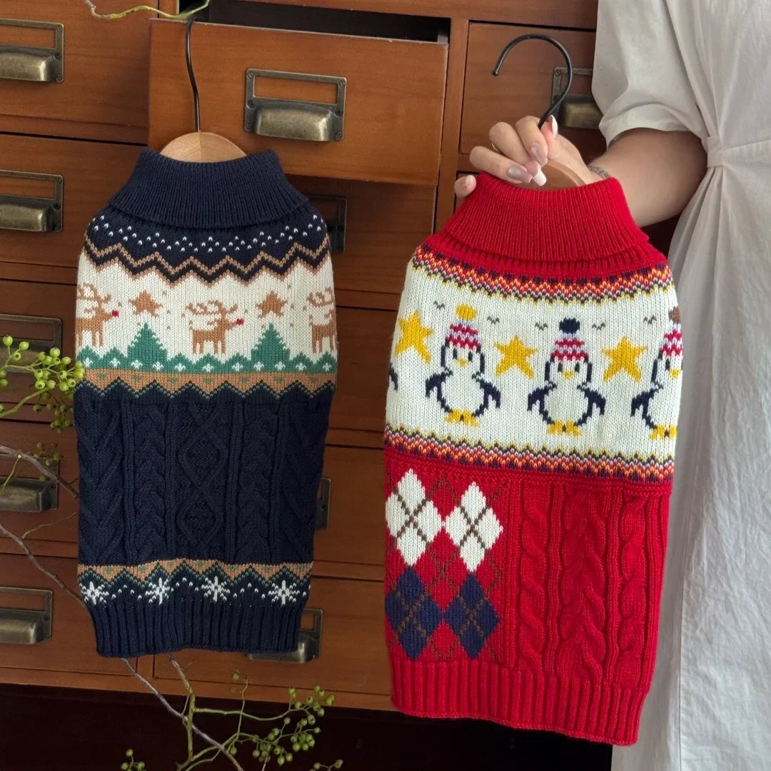 New Christmas Sweater for Small Medium Dog Warm Sweater Clothes for Dog Cat Party Wear