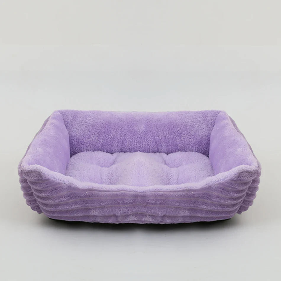 Plush Square Pet Bed for Dogs & Cats, Calming Kennel Sofa Cushion in Multiple Sizes (XS-XXL) cat dog bed 12