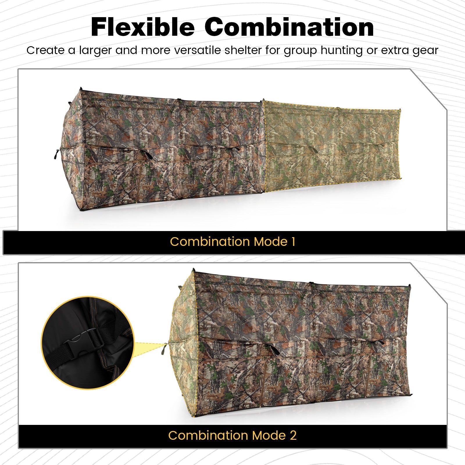 See-Through Hunting Blind Panel with Dog Door Pop up Waterflow Blind for 1-3 People