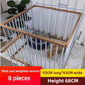 68CM in High Dog Fence Barrier Indoor DIY Poodle Teddy Fences Freely Combined Thickened Rabbit Cage Spliced Pet Guardrails Coffee color 8pieces Thickened 68CM high