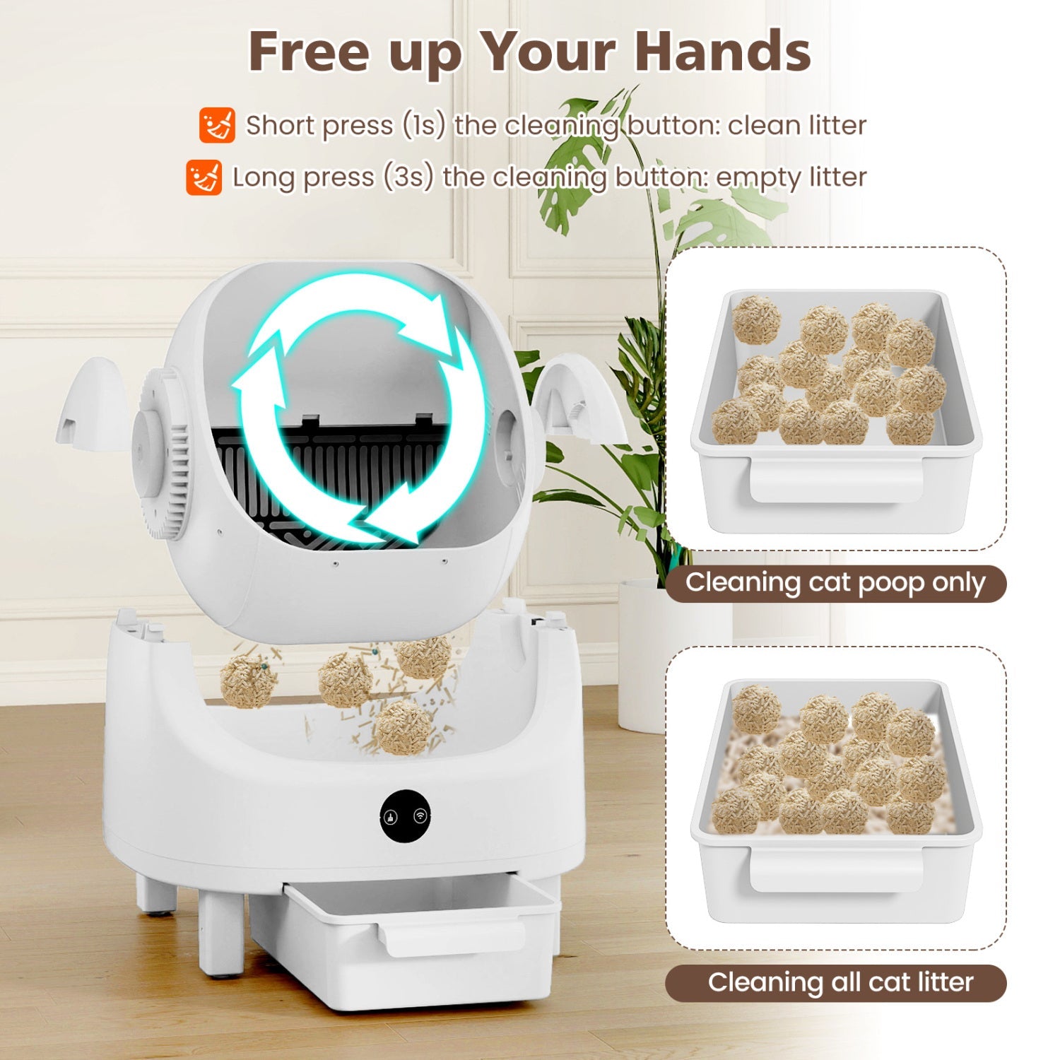 Self-Cleaning Cat Litter Box with APP Control & Open Top