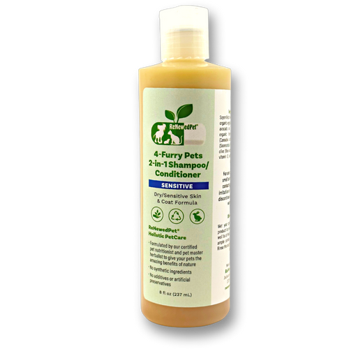 4-FURRY PETS 2-IN-1 *SENSITIVE SHAMPOO + CONDITIONER FULL SIZE 8 OZ. ($2.99 oz.)